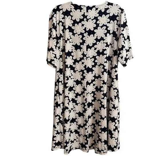 Nina Leonard Floral Navy Blue Dress Size XL - Picture 8 of 8